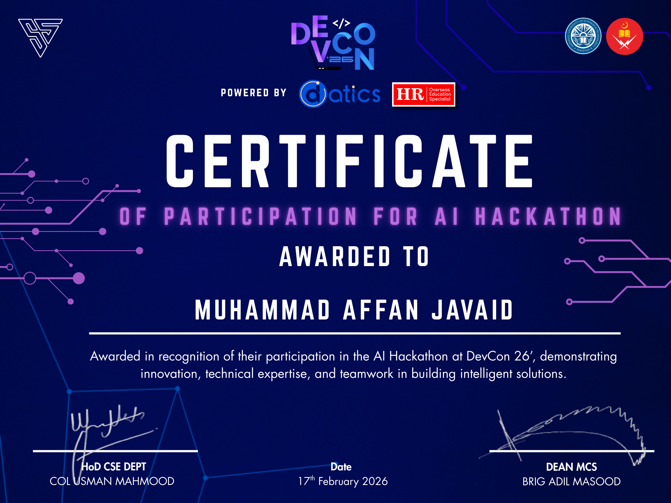 DevCon Certificate